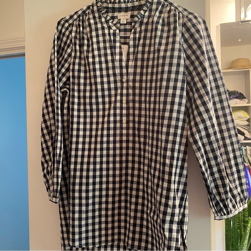 J. Crew Gingham Shirt Dress - S NWT